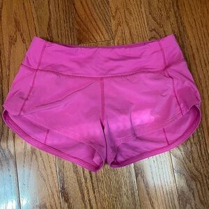 Lululemon pink speed up shorts